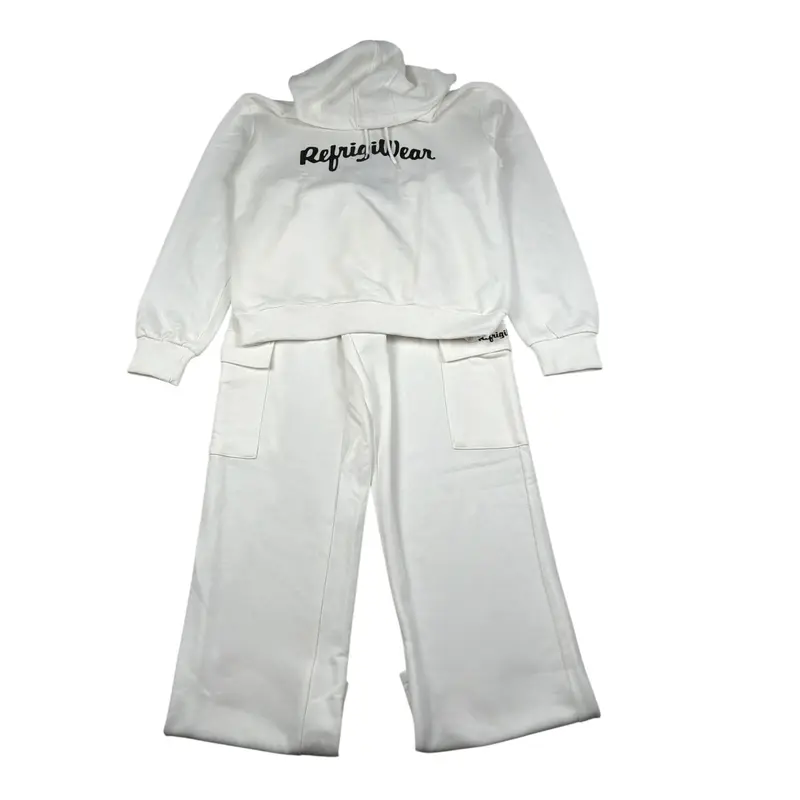 Refrigiwear Completo 2 Pezzi Felpa-Pantalone tinta unita Bianco per Bambina