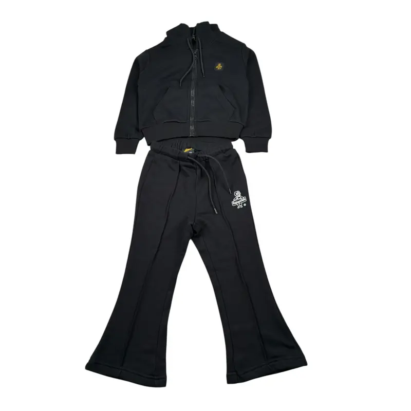 Refrigiwear Completo 2 Pezzi Felpa-Pantalone tinta unita Nero per Neonata