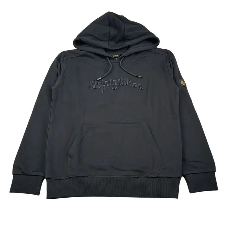 Refrigiwear Felpa Chiusa con Cappuccio tinta unita Nero per Bambino