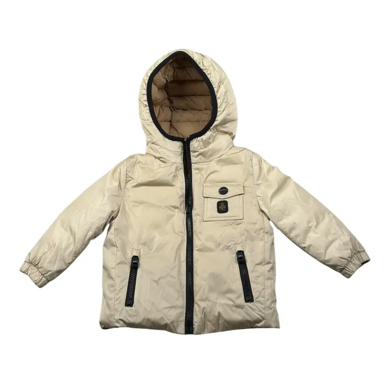 Refrigiwear Giubbino Reversibile con Zip E Cappuccio Beige per Neonato