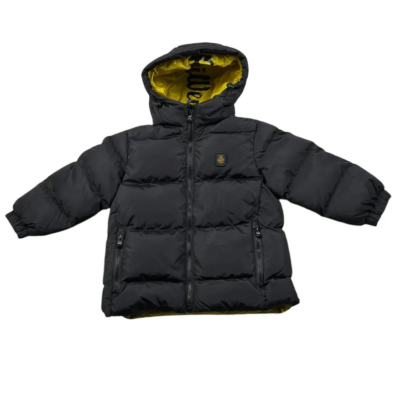 Refrigiwear Giubbino tinta unita con Cappuccio Nero per Neonato