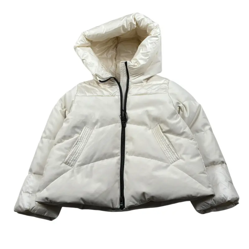 Refrigiwear Giubbino tinta unita con Cappuccio Panna per Bambina