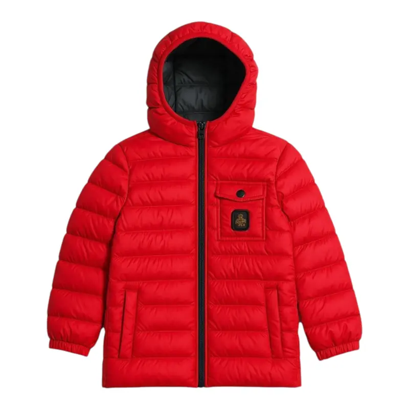 Refrigiwear Giubbino tinta unita con Cappuccio Rosso per Bambino