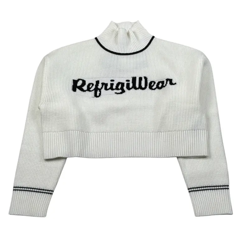 Refrigiwear Maglia Collo Alto tinta unita con Logo Panna per Bambina