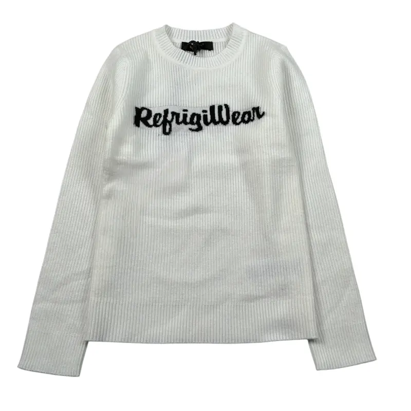 Refrigiwear Maglia Girocollo tinta unita con Stampa Panna per Bambina