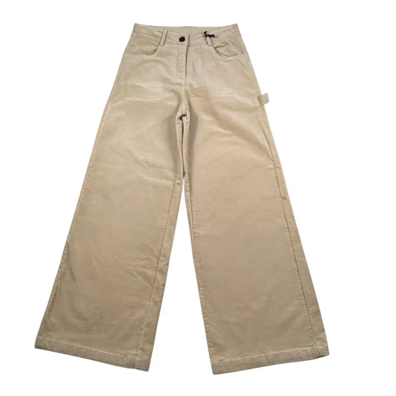 Refrigiwear Pantalone Modello Palazzo tinta unita Beige per Bambina