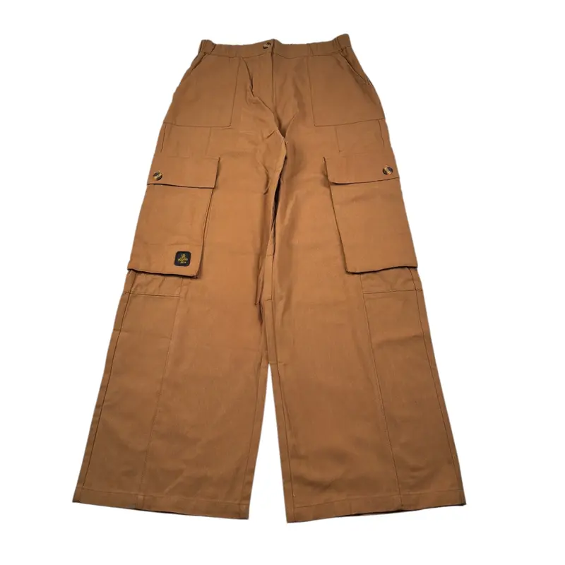 Refrigiwear Pantalone Modello Palazzo tinta unita Cammello per Bambina