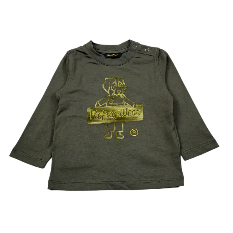 Refrigiwear Shirt Girocollo tinta unita con Ricami Verde per Neonato