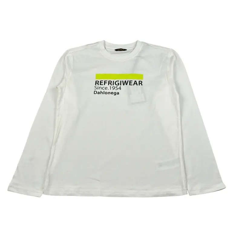 Refrigiwear Shirt Girocollo tinta unita con Stampa Bianco per Bambino