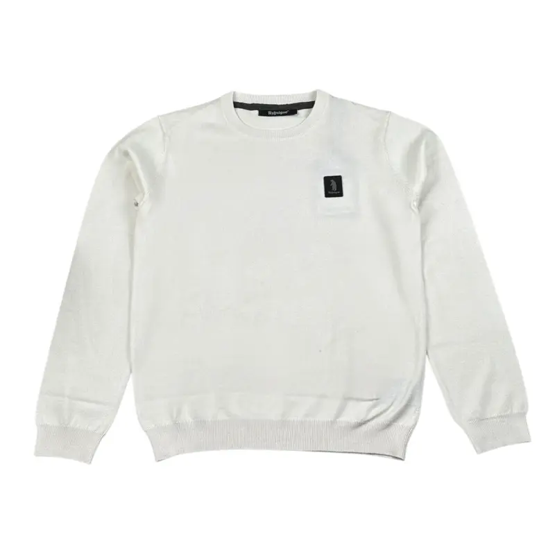 Refrigue Maglia tinta unita con Logo Panna per Bambino