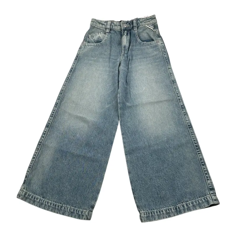 Replay Jeans tinta unita Modello Palazzo Azzurro per Bambina