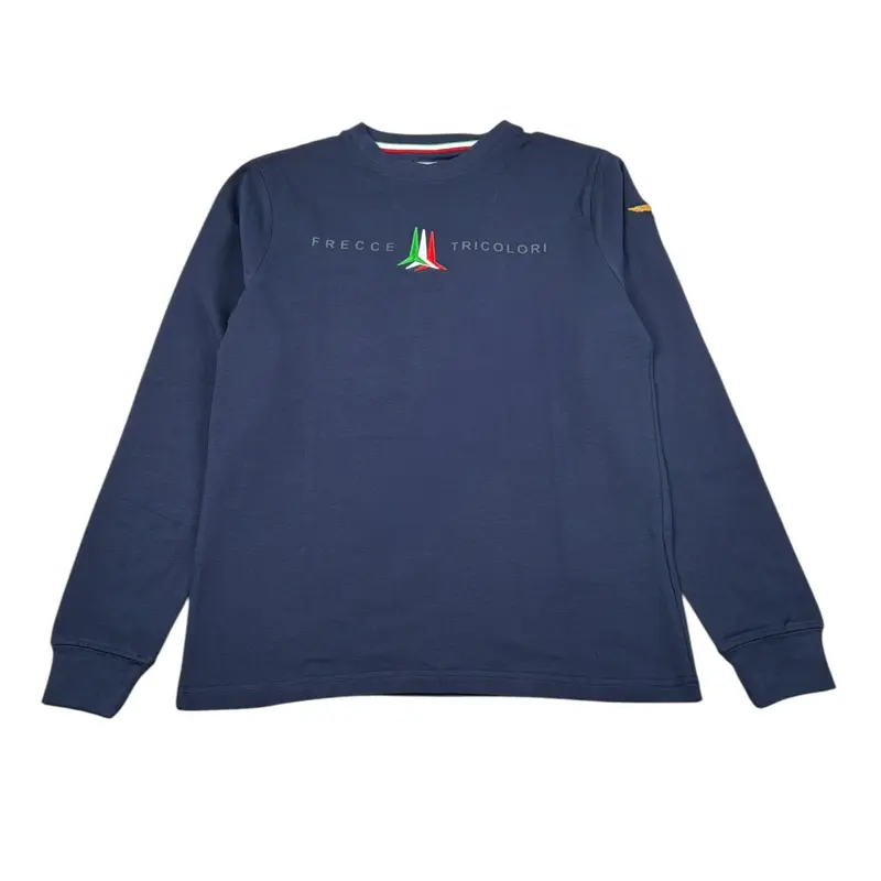 Replay Shirt Girocollo tinta unita con Stampa Blu per Bambino