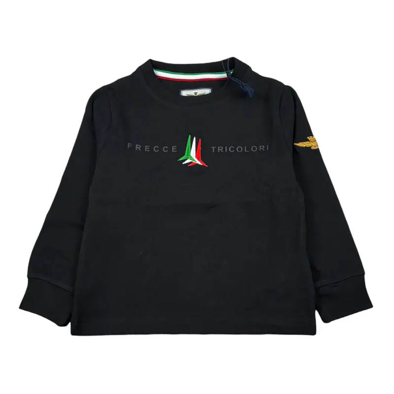 Replay Shirt Girocollo tinta unita con Stampa Nero per Neonato