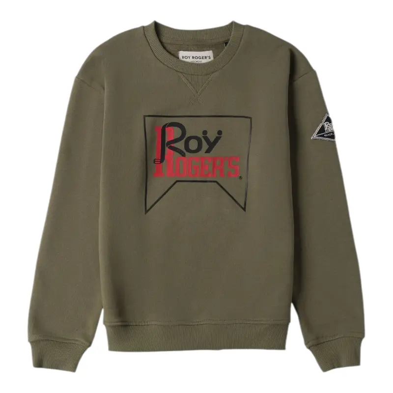 Roy Roger'S Felpa tinta unita Girocollo Verde per Bambino