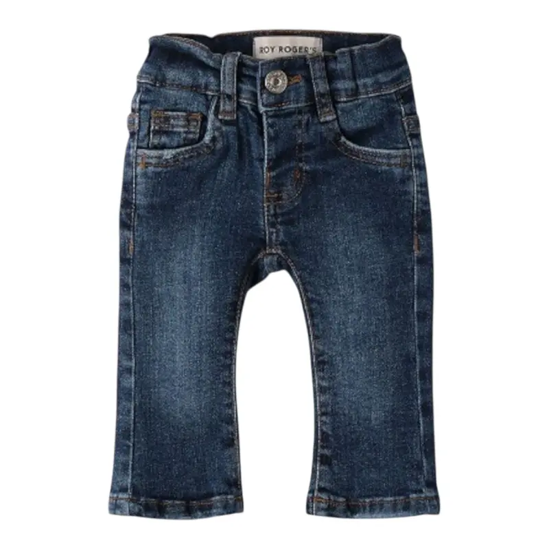 Roy Roger'S Jeans tinta unita con Girovita Regolabile Blu per Neonato