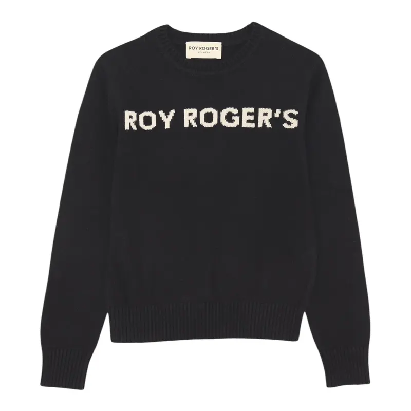 Roy Roger'S Maglia tinta unita Girocollo Nero per Bambino
