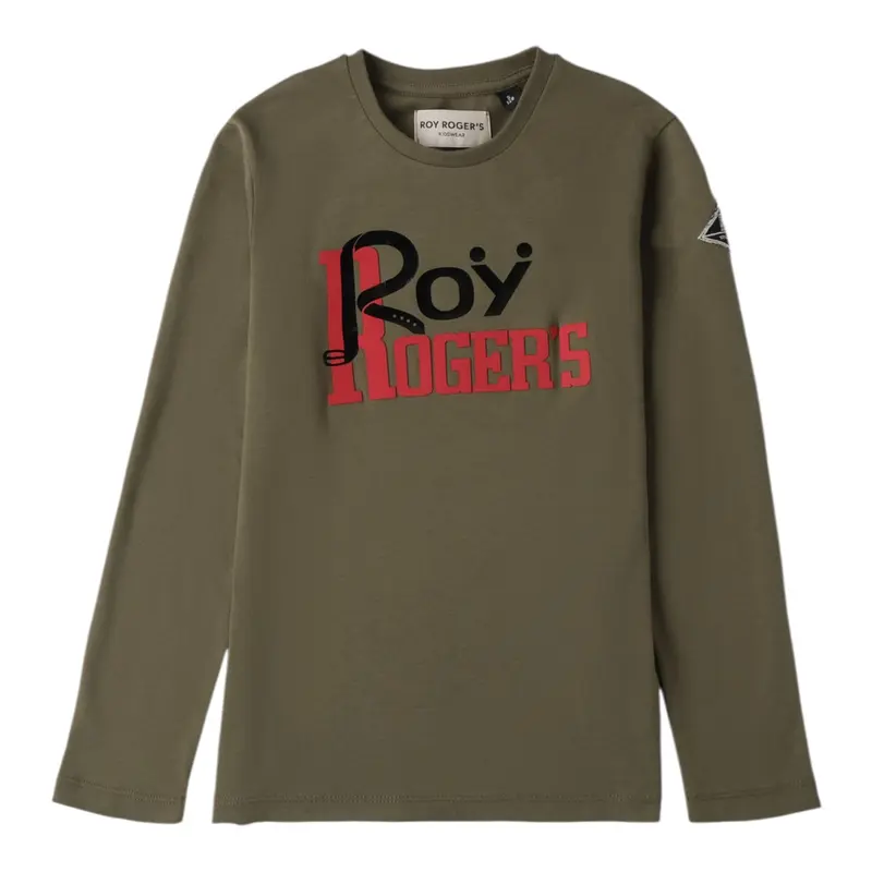 Roy Roger'S Shirt tinta unita con Stampa Verde per Bambino
