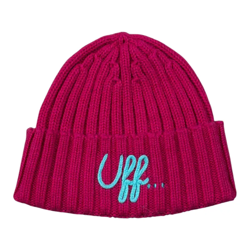 Saint Barth Cappello tinta unita con Logo Fuxia per Bambina