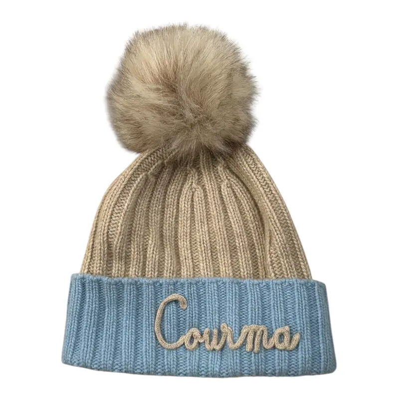 Saint Barth Cappello tinta unita con Stampa Beige per Bambina