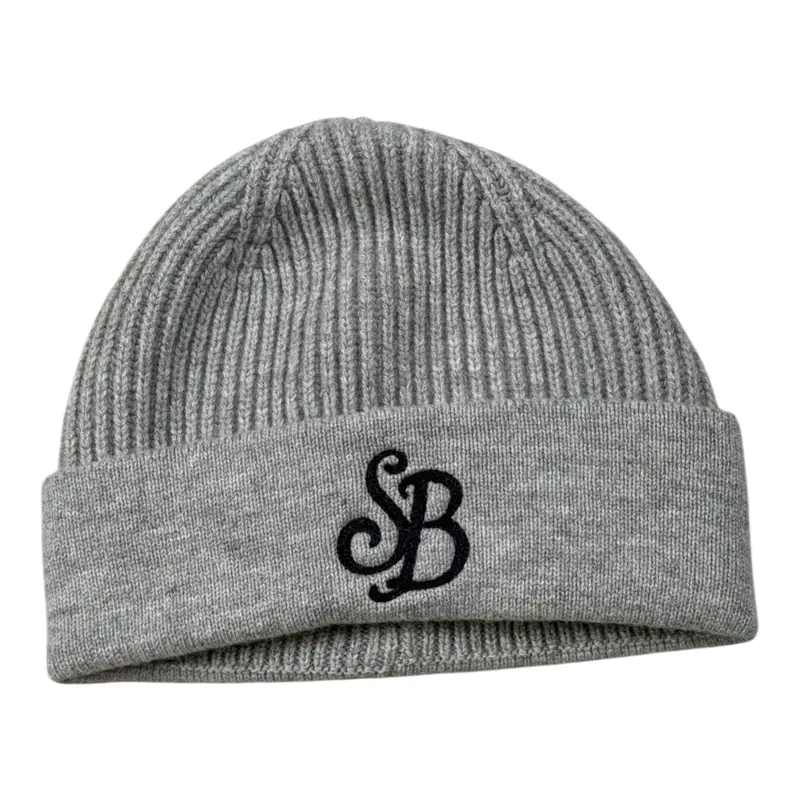 Saint Barth Cappello tinta unita con Stampa Grigio per Bambina