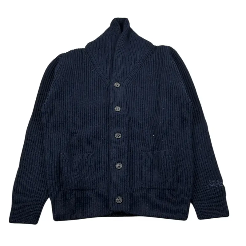 Saint Barth Cardigan tinta unita Blu per Bambino