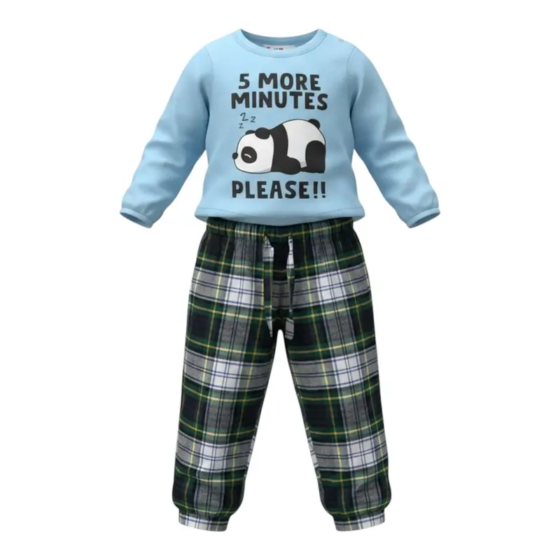 Saint Barth Completo 2Pz Pigiama Shirt-Pantalone Azzurro per Neonato