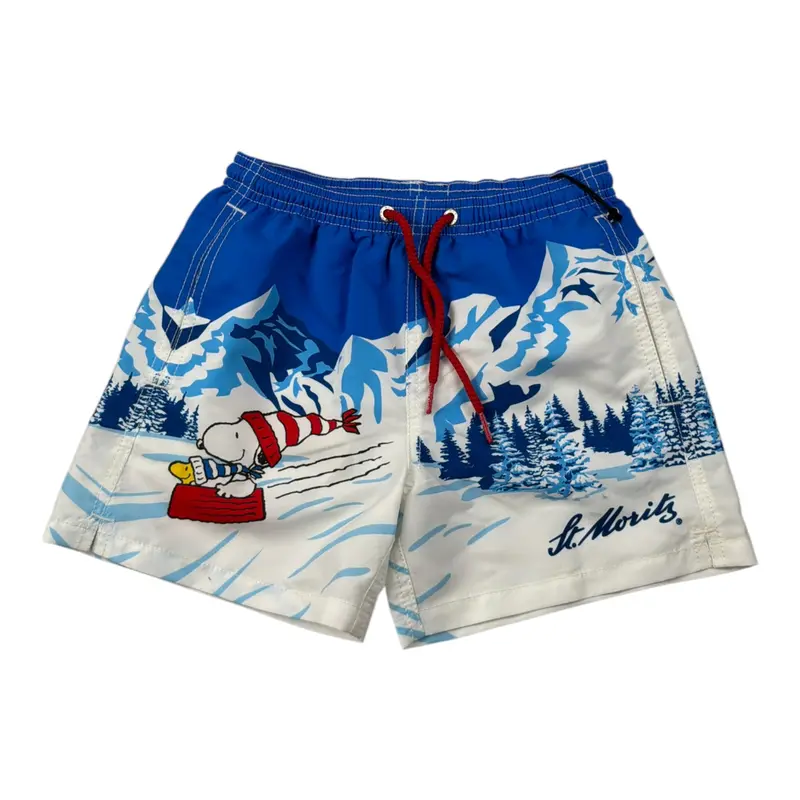Saint Barth Costume Modello Boxer tinta unita con Stampa Bianco per Bambino
