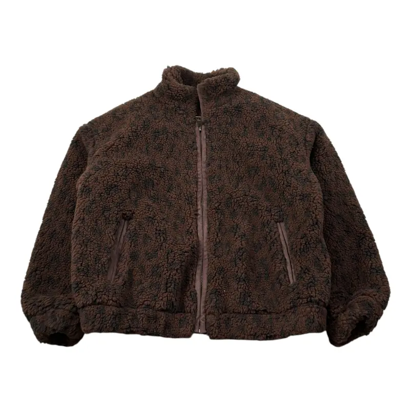 Saint Barth Giubbino Teddy tinta unita Fantasia Maculata Marrone per Bambina