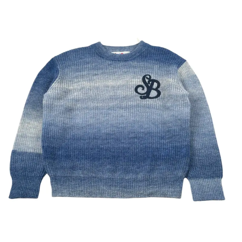 Saint Barth Maglia Girocollo con Stampa Blu per Bambina