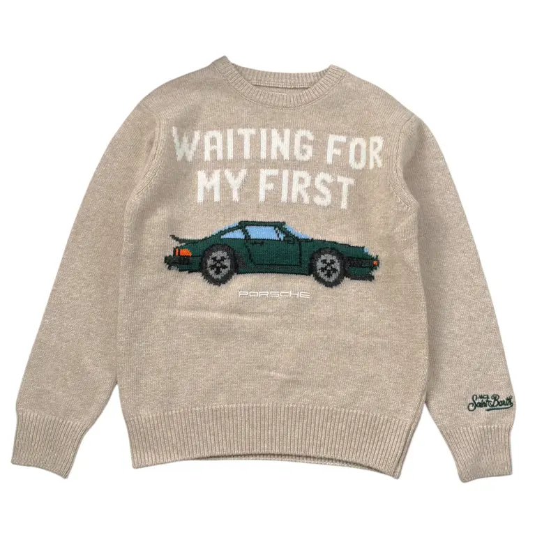 Saint Barth Maglia Girocollo con Stampa Sabbia per Bambino