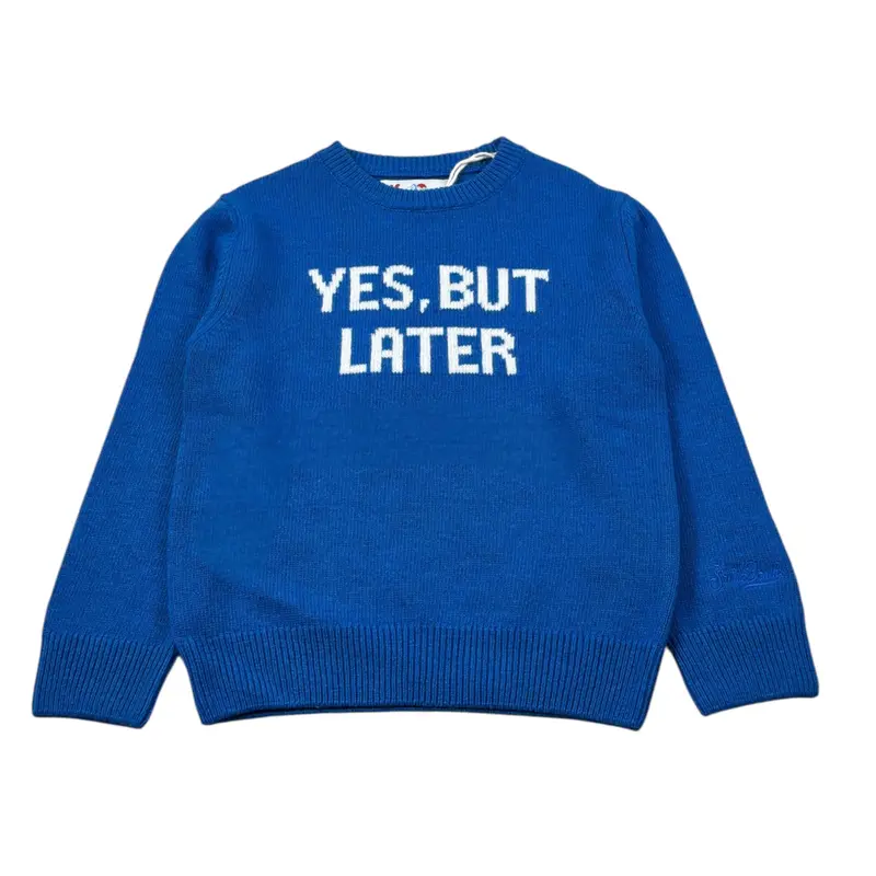 Saint Barth Maglia tinta unita con Stampa Blu per Bambino