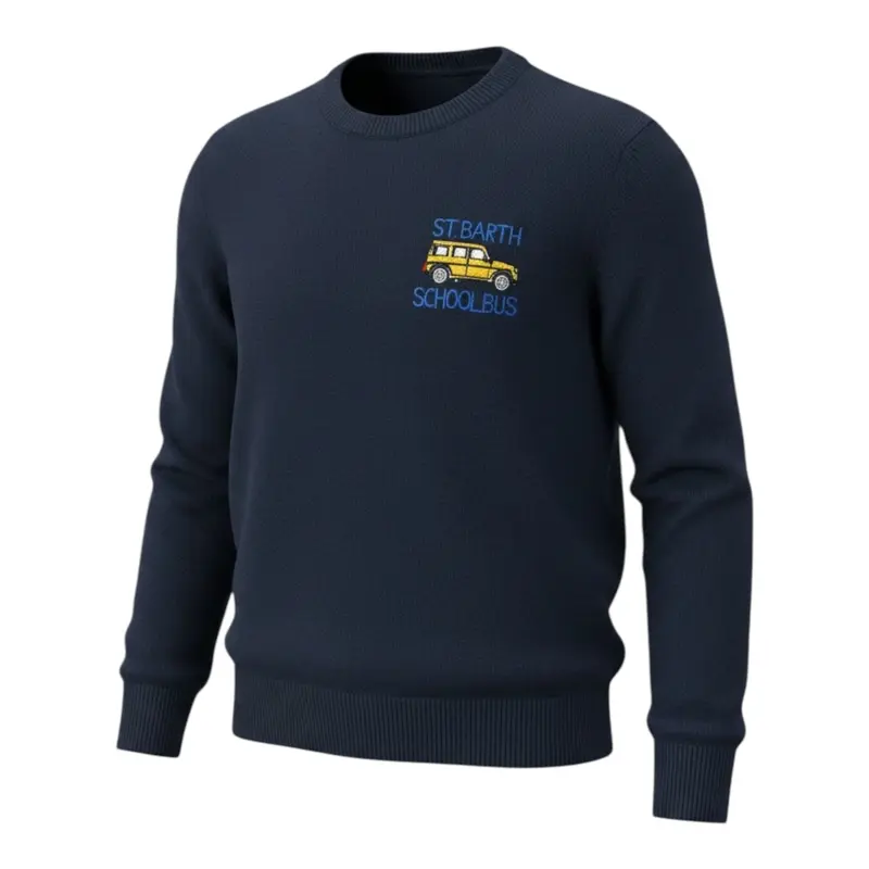 Saint Barth Maglia tinta unita con Stampa Blu per Bambino
