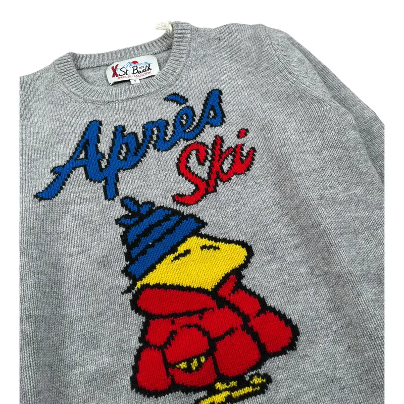 Saint Barth Maglia tinta unita con Stampa Grigio per Bambino