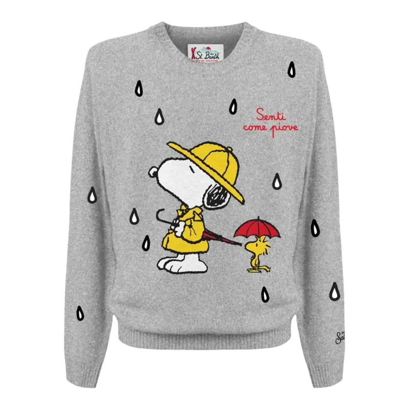 Saint Barth Maglia tinta unita con Stampa Grigio per Bambino