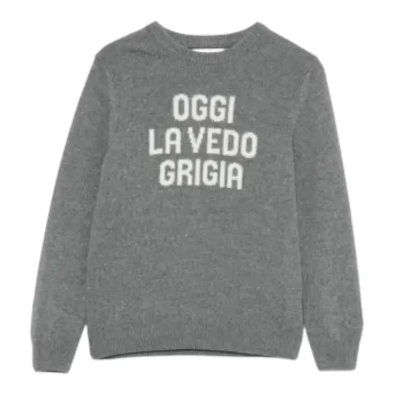 Saint Barth Maglia tinta unita con Stampa Grigio per Bambino
