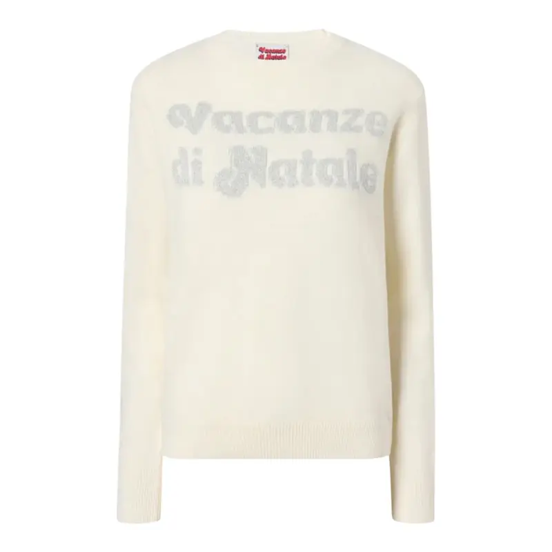 Saint Barth Maglia tinta unita con Stampa Panna per Bambina
