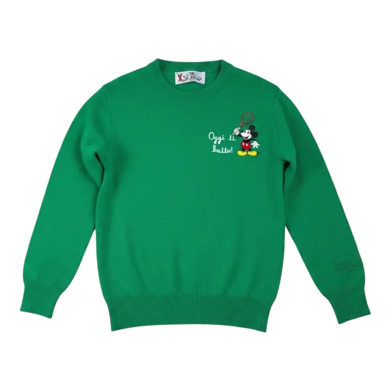 Saint Barth Maglia tinta unita con Stampa Verde per Bambino