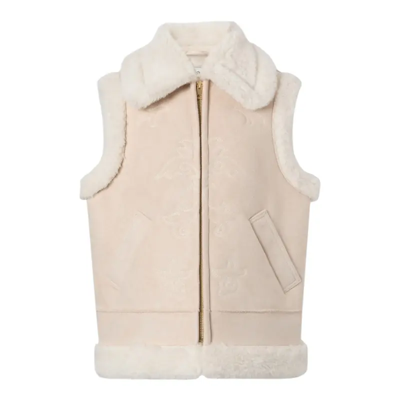 Saint Barth Montone Smanicato tinta unita Beige per Bambina
