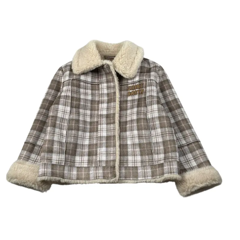 Saint Barth Montone Stampa Fantasia con Pelliccia Panna per Bambina