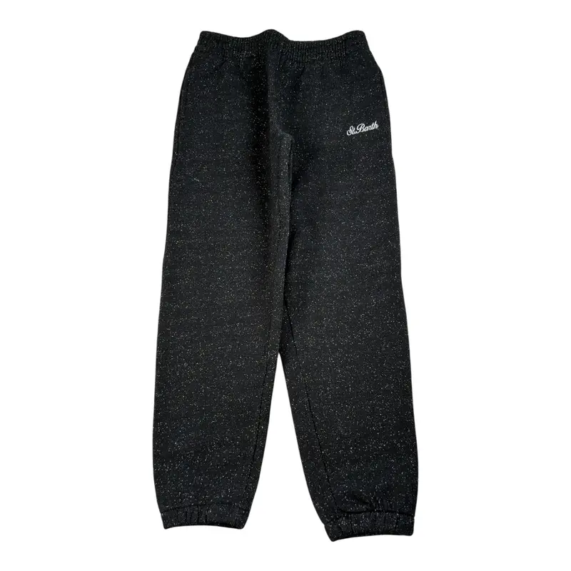 Saint Barth Pantalone Modello Tuta In Lurex Nero per Bambina