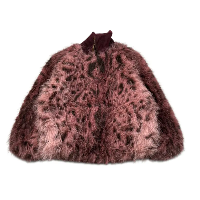 Saint Barth Pelliccia tinta unita Bordeaux per Bambina
