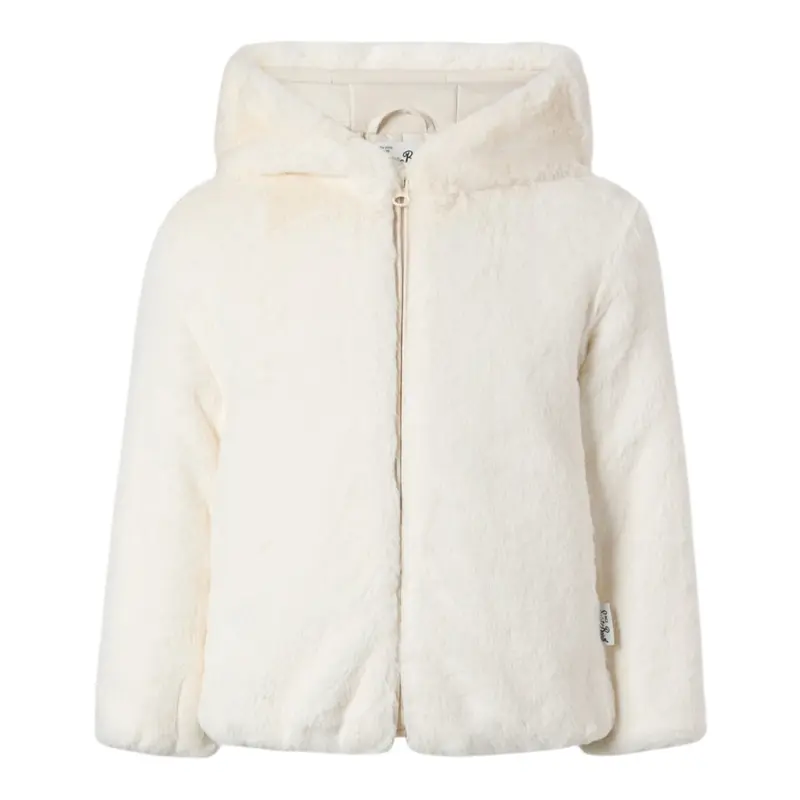 Saint Barth Pelliccia tinta unita Cn Cappuccio Panna per Bambina