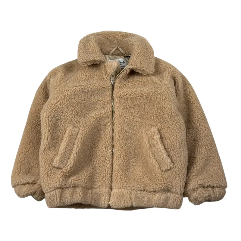 Saint Barth Pelliccia tinta unita con Zip E Stampa Cane Beige per Bambina