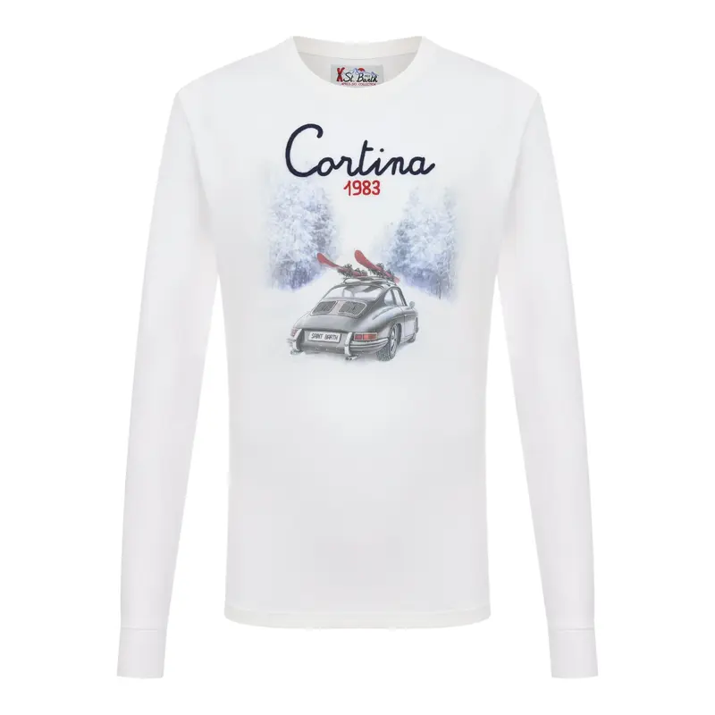 Saint Barth Shirt Girocollo tinta unita Panna per Neonato
