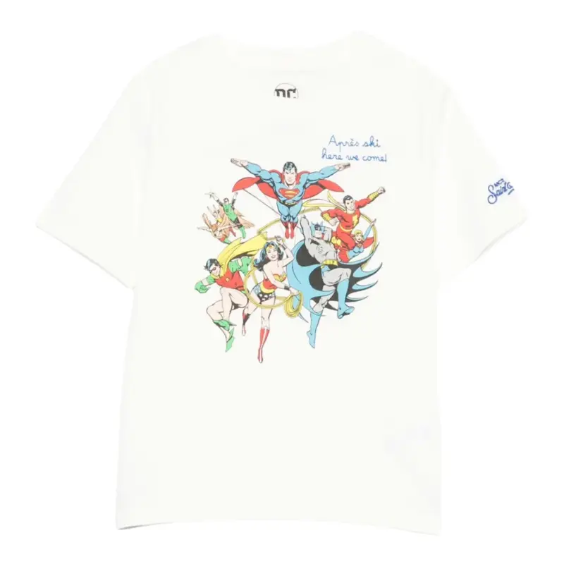 Saint Barth T-Shirt Girocollo tinta unita con Stampa Bianco per Bambino