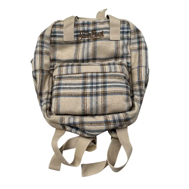 Saint Barth Zaino Stampa Fantasia con Logo Beige per Bambina
