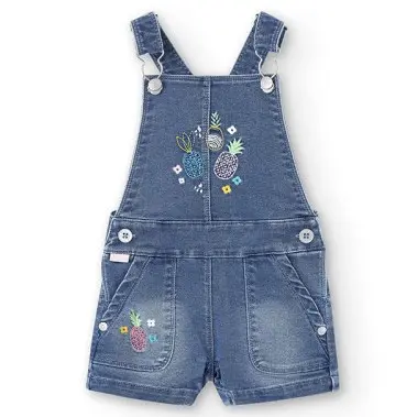 Salopette bambina con ricamo frutti esotici