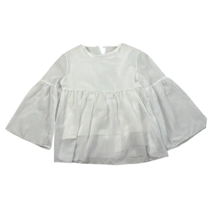 Sarabanda Camicia Manica Lunga tinta unita con Canotta Bianco per Bambina