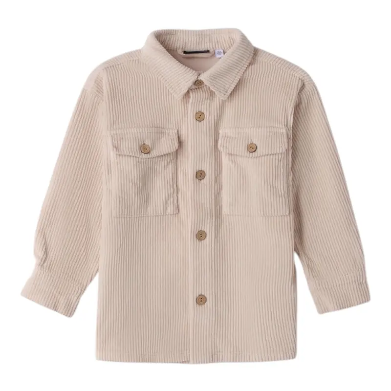 Sarabanda Camicia tinta unita In Velluto Panna per Bambino