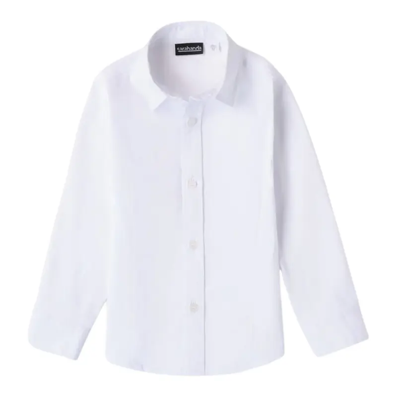 Sarabanda Camicia tinta unita Manica Lunga Bianco per Bambino
